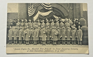 1907 Beacon NY Fire Company Jamestown NY 1906 Finest Appearing Posted Postcard