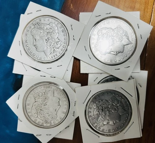 8 silver Morgan dollars 90% silver random date coins VF + 🪙
