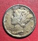 1936S US Mercury SILVER Dime "San Francisco" Mint! XF! Old US Coin!