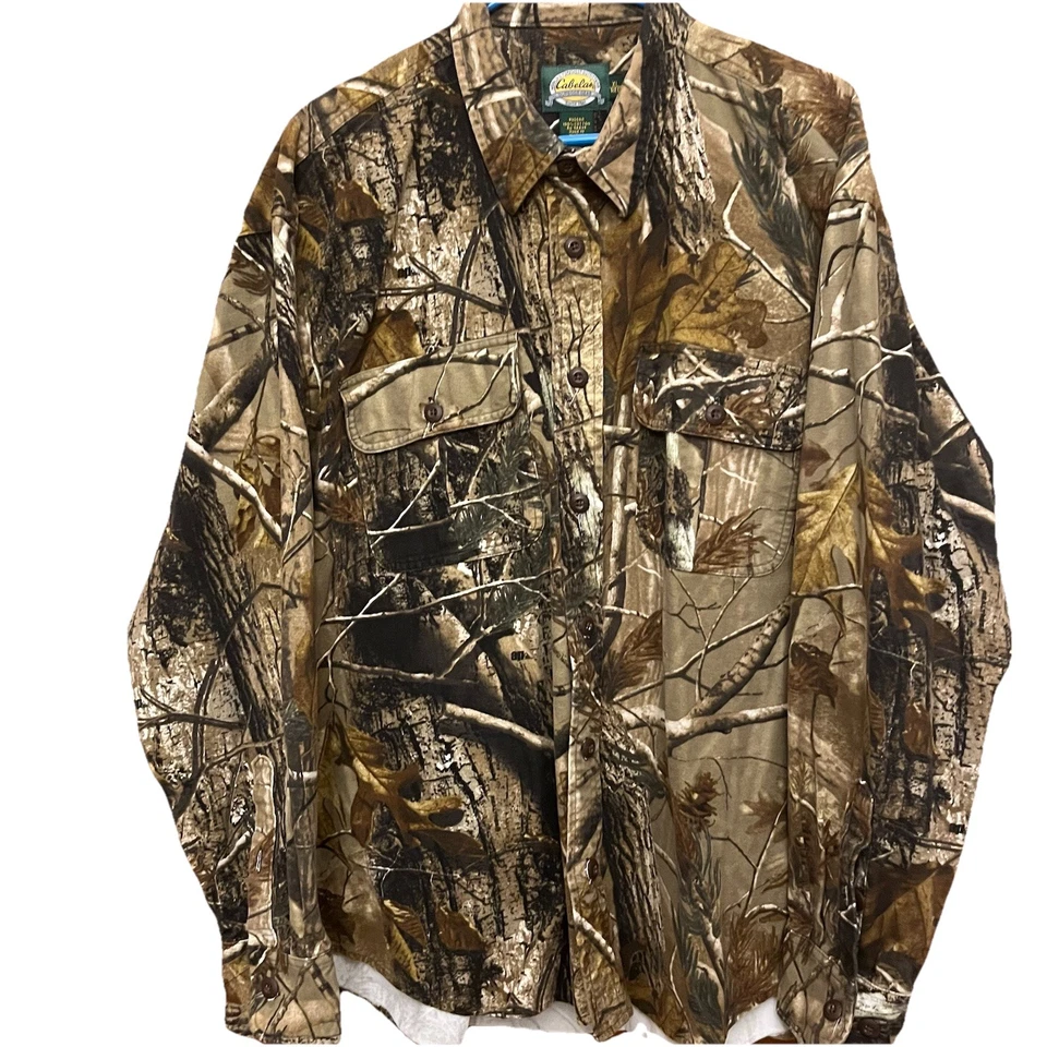 Cabela's Men's Long Sleeve Button-Up Shirt Size XL Camo Hunting Cotton - Image 2 of 4