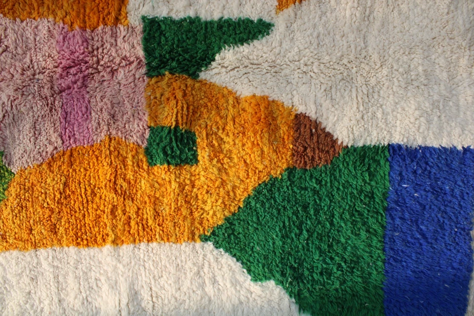 Alfombra beni ourain, alfombra de lana tribal alfombra de área vibrante alfombra atlas alfombra bereber moderna Foto 4 de 4