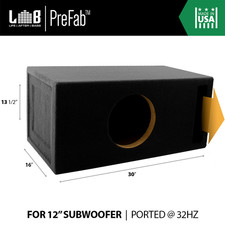 2 ft   32Hz Ported MDF SQ/SPL Enclosure Box for Single 12" Car Audio Subwoofer