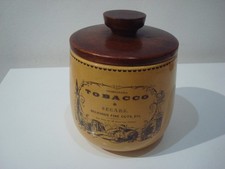 BARATTOLO VASO PORTA TABACCO SAVINELLI CERAMICA E LEGNO PIPA VINTAGE ITALY