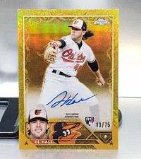 D.L .Hall ☆ 2023 Topps Chrome Gilded Gold Etch Refractor (#SN/75) AUTO Autograph