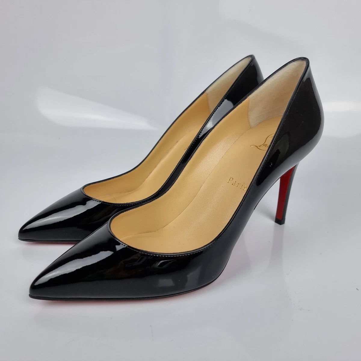 Christian Louboutin Pigalle Follies 85MM Leather Black Pumps New