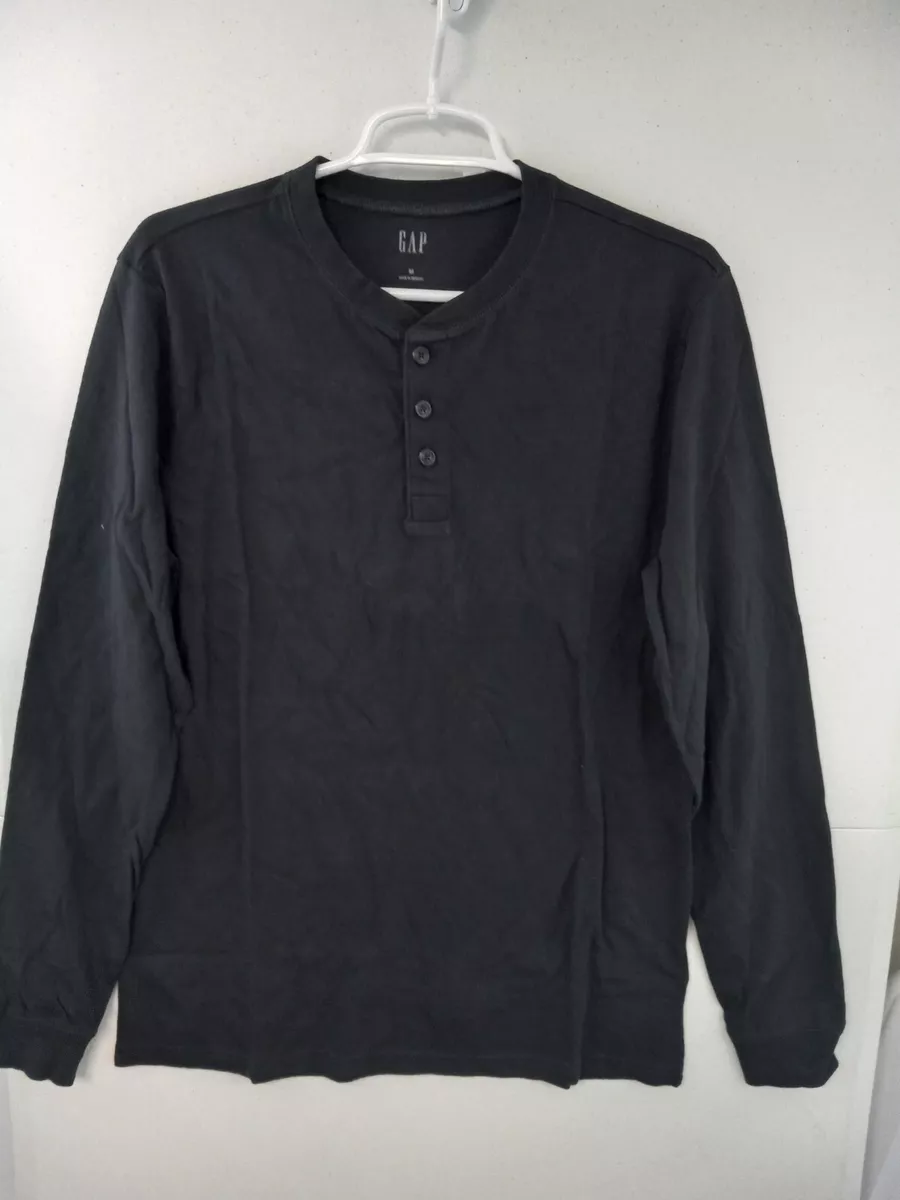 Gap Mens Thermal Waffle Knit T Shirt Men s Large Black NWT 39.95