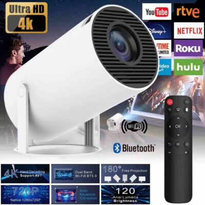 2025 NEU Beamer Projektor 4K UHD WiFi Bluetooth Android TV Heimkino Mini Tragbar