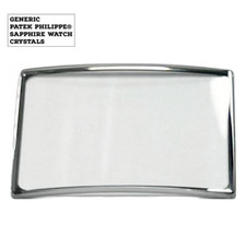 Generic Sapphire Crystals PATEK PHILIPPE 20.5 15.5 mm Double Domed Silver Trim