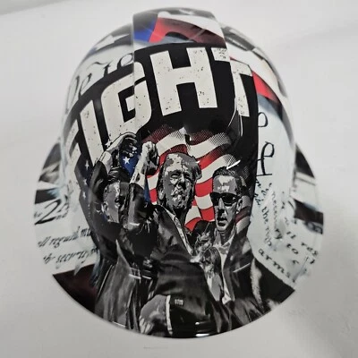 PYRAMEX full brim hard hat custom hydro dipped IN TRUMP FIGHT FOR OUR COUNTRY TRUMP NEW