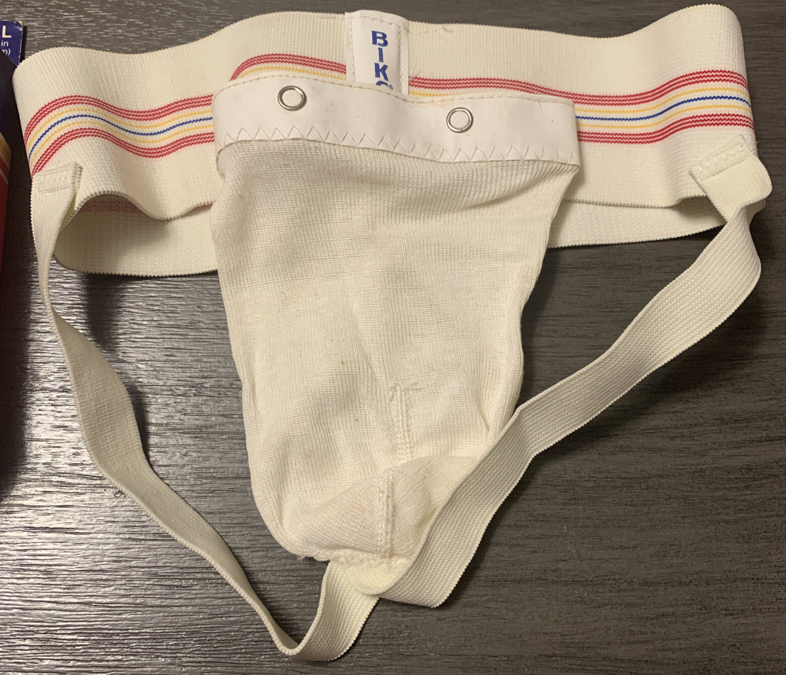 BIKE Jockstrap Vintage Mens Underwear Cup Supporter White Size S (26