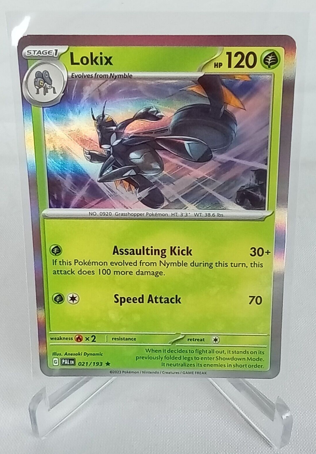 Lokix 21/193 Paldea Evolved Holo Rare Pokémon Card 2023