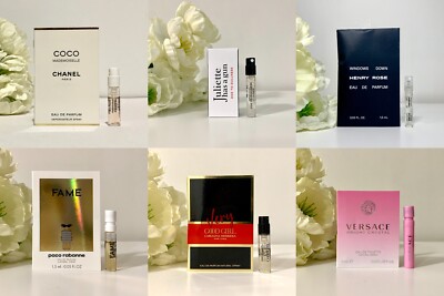 6 High End Perfume Designer Fragrance Sample Size Spray Vial Women New With Card