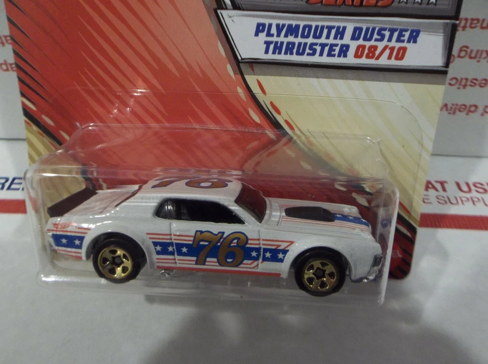 HOT WHEELS ERROR 68 MERCURY COUGAR STARS & STRIPES PLYMOUTH DUSTER ERROR CARD Foto 2 de 4