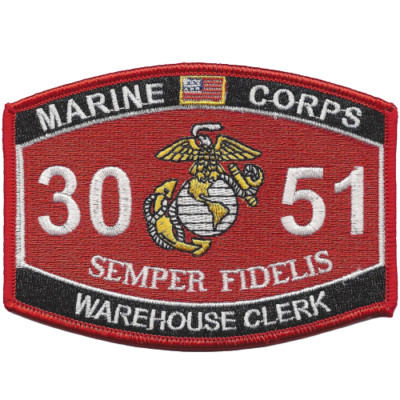MOS 3051 WAREHOUSE CLERK HAT PATCH US MARINES USMC VETERAN PIN UP GIFT WOW!