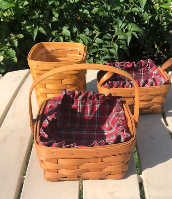 3 LONGABERGER BASKETS 1992-1992-1998 | eBay
