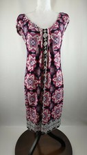 LONDON TIMES PINK & BLACK FLORAL PRINT SLEEVELESS DRESS PARTY COCKTAIL SIZE 10