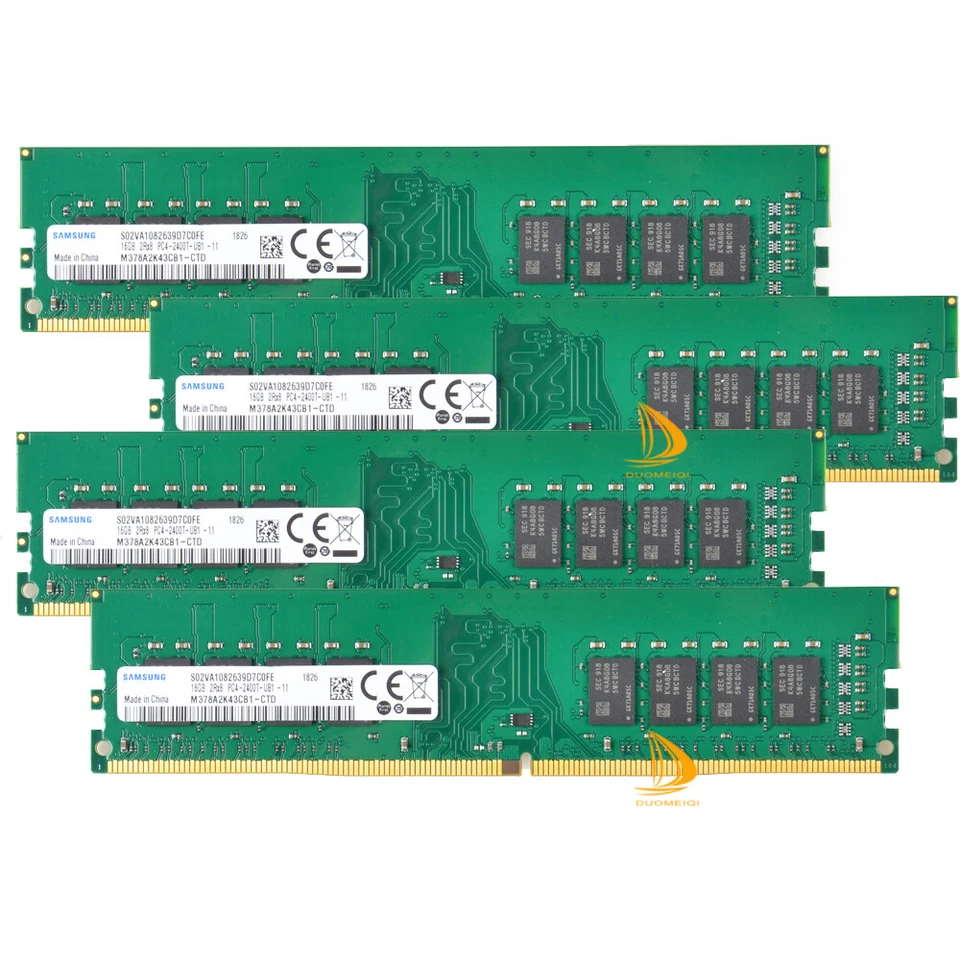 Samsung 4x 16GB 2RX8 PC4-2400T DDR4 19200MHz 288Pin UDIMM Desktop Memory RAM - Image 2 of 4