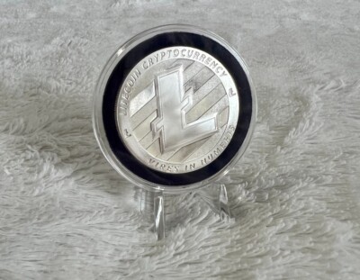 Litecoin 1 Troy oz Silver Coin Velour Display Stand GS Mint LTC VIRES IN NUMERIS