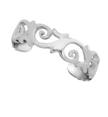 NWT STERLING SILVER TOE RING Filigree Scrolls C2