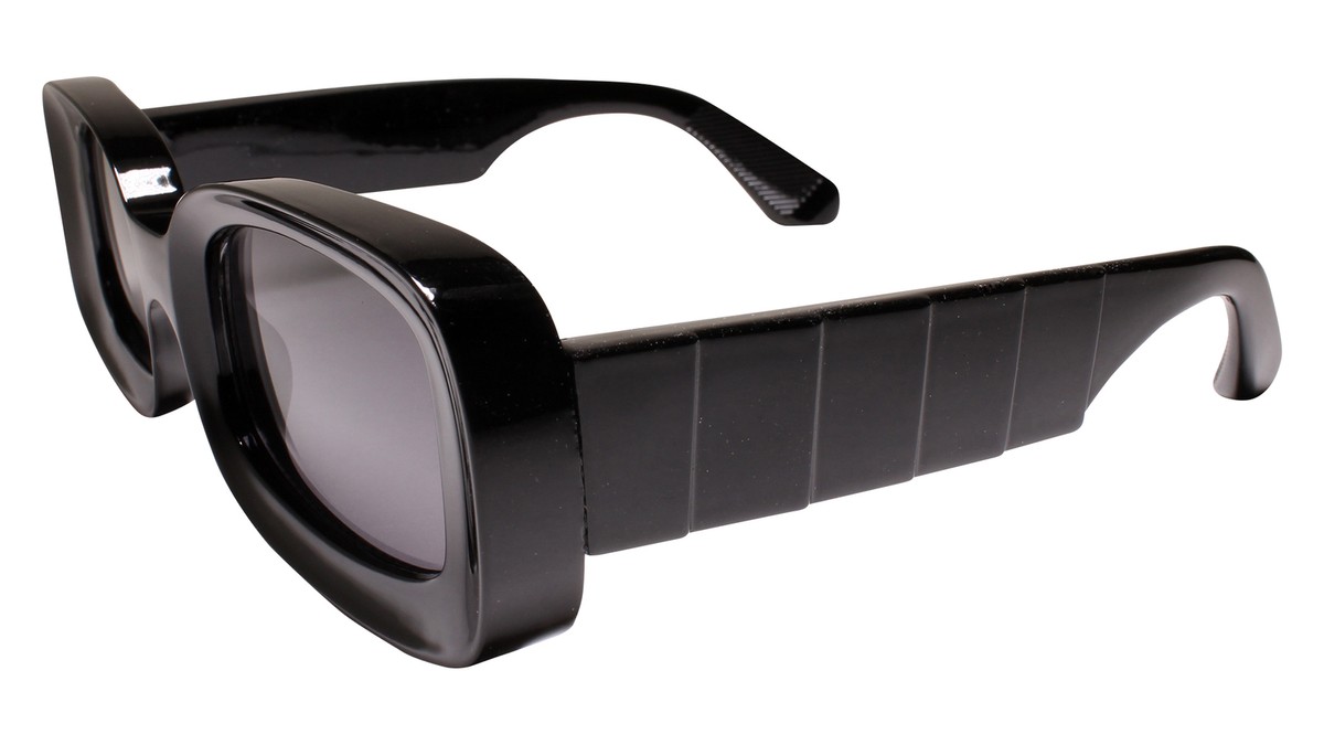?  Statement Black Geo Structured Sunglasses ? Abstraction Black Uni-Sex Square Sunglasses | Aire – AIRE US main image 4
