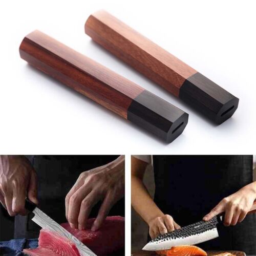 1pcs Octagonal Handle for Kitchen Knie Handle Red Sandalwood bony Knif Handle BF - Photo 1/10