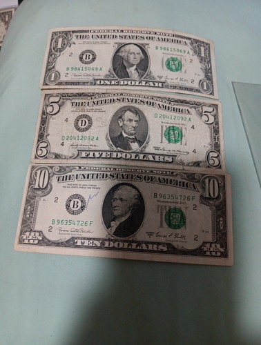 1969 $10, $5, & $1 Federal Reserve Notes