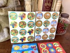 Lot of 4 Scratch Sniff Trend Sticker Sheets Loose Complete Apple Peanut Sea Br