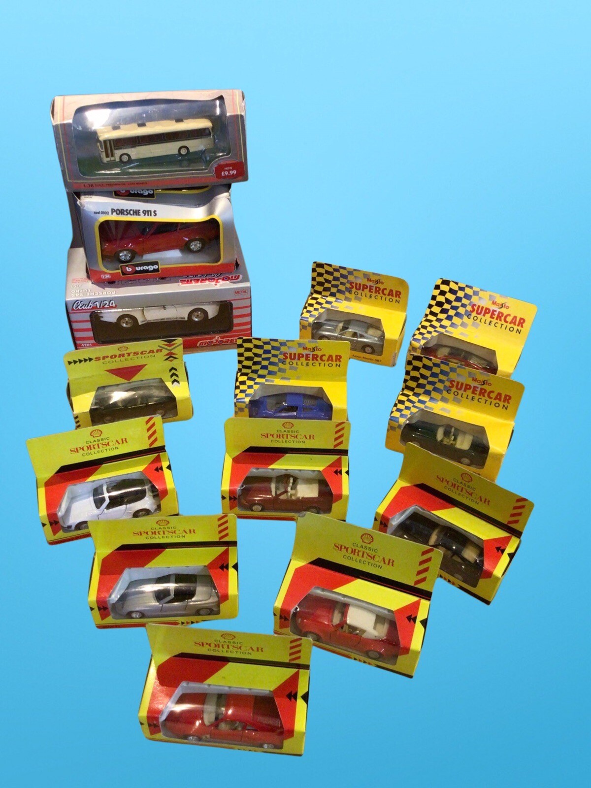 Job Lot Of Shell Classic, Maisto Super cars, Club Porsche & Burago Porsche Dieca