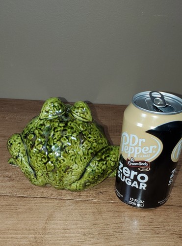 Large Vintage Mottled Glaze Frog Toad Lawn Garden Ceramic Sculpture Figure - Picture 9 of 11