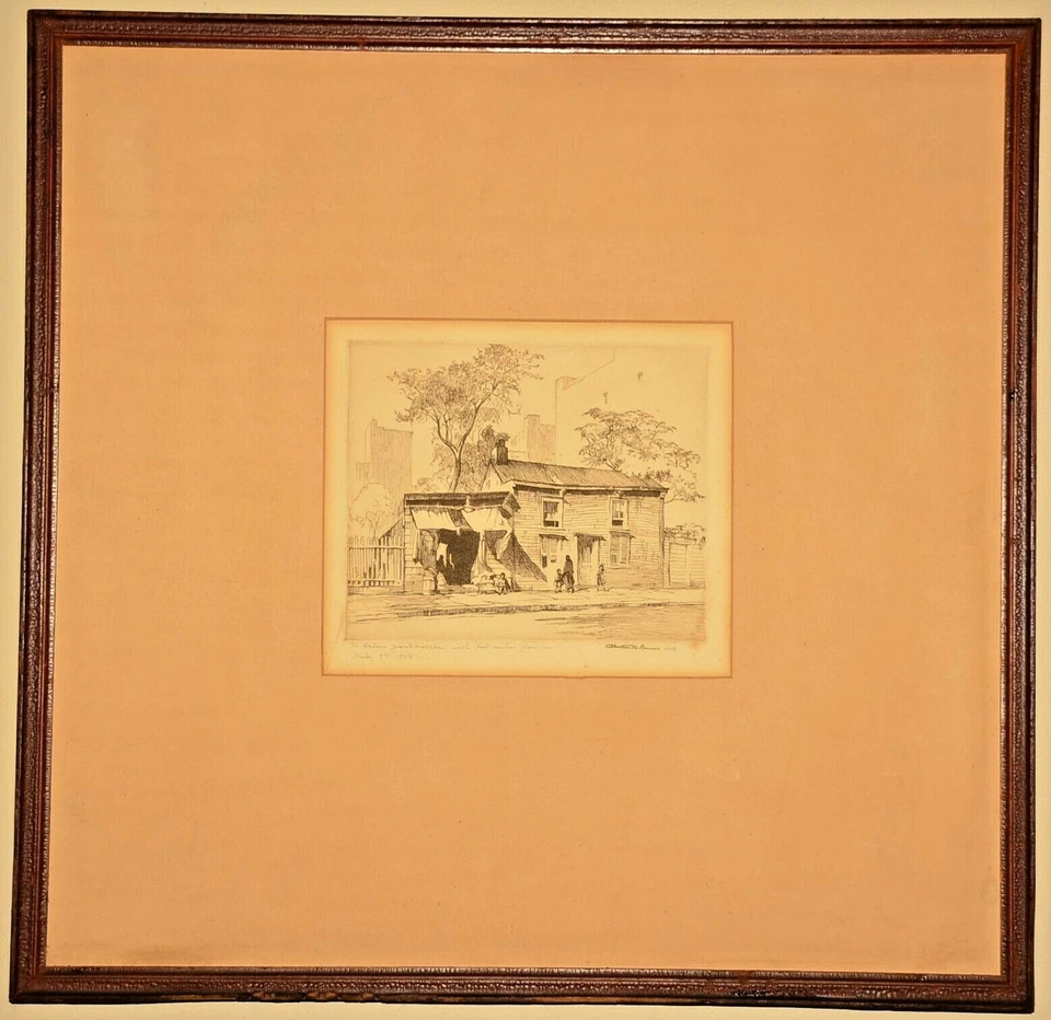 CHESTER PRICE Original Vintage Signed House Cityscape Landscape Drypoint Etching - Image 2 of 4