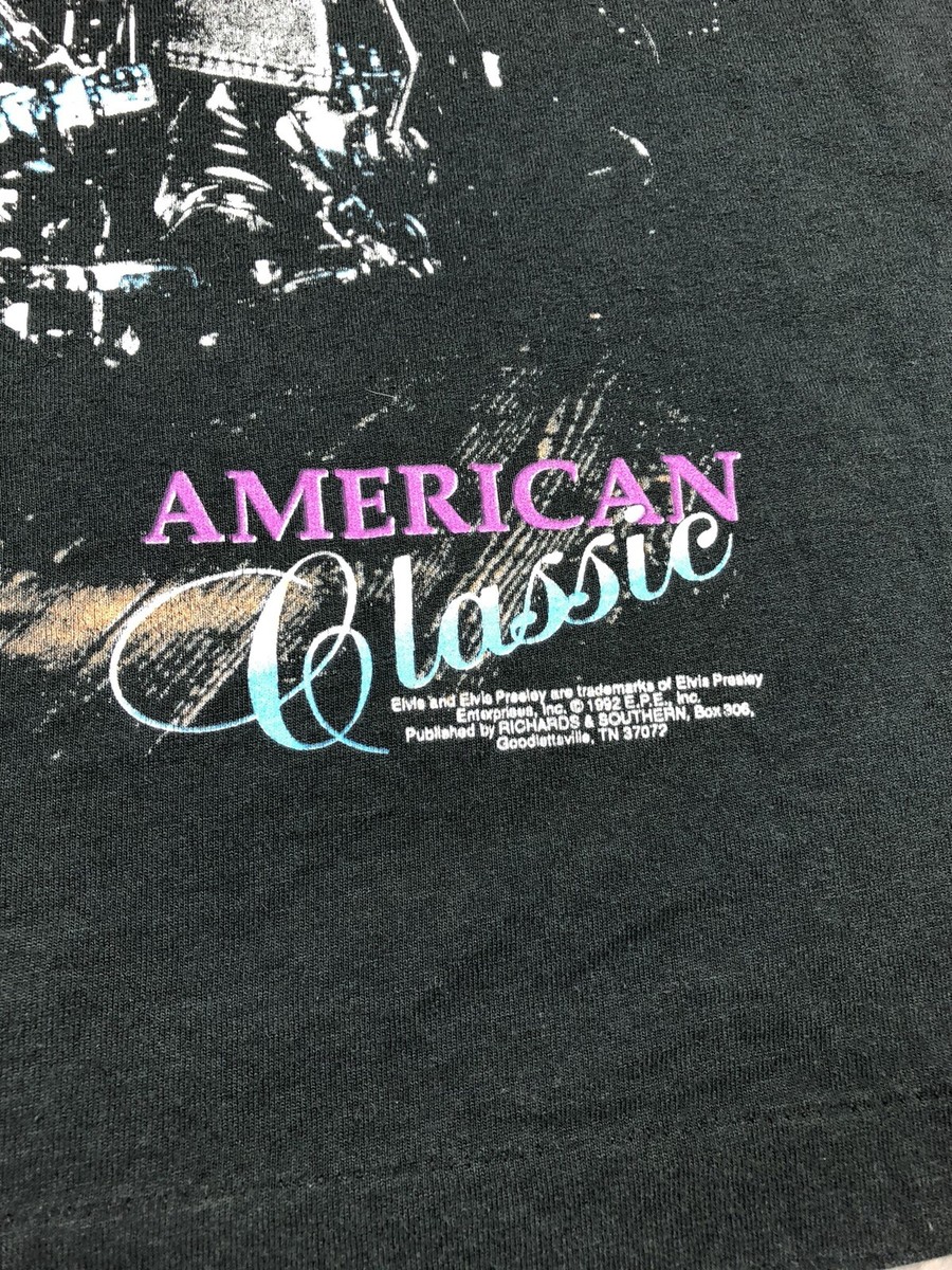 Vintage 90s Elvis Presley Single Stitch Black Motorcycle Biker Rock Roll T Shirt View 3
