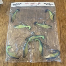 Umbrella Rig 4 Arm 11” With 6” Shad (9)  Chartr. Blue 8/0 Hook Mustad New In Pkg