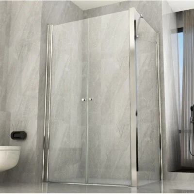 BRICOSHOP24 Box Cabina Doccia Saloon 2 Anta Battente 70 80 90 100 120 Angolare 8mm Cristallo