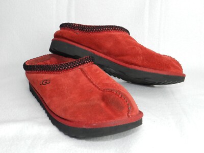 Ugg Mens Tasman Red Suede Sheepskin Slippers Shoes Size 6