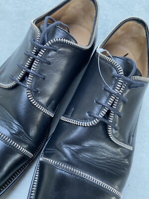 Christian Louboutin Men\'s Black Leather with Silver Zipper Oxford shoe Christian Louboutin Men main image 4
