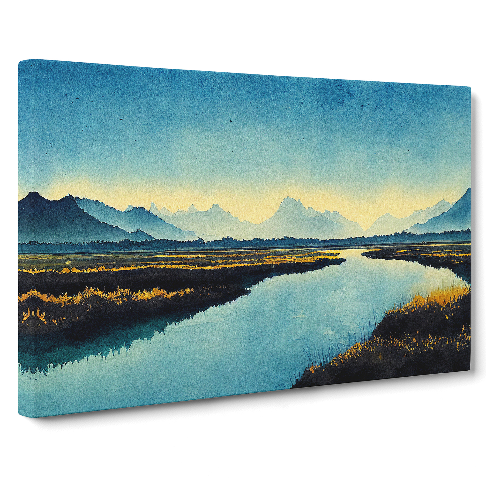 River To Mountains Vol.1 Canvas Wall Art Print Framed Picture Decor Living Room