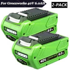 2x 6.0Ah Lithium-Ion Battery For Greenworks 40V G-MAX 29462 29472 Replacement