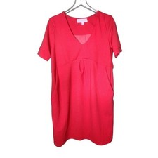 Superfoxx Nordstrom Shift Dress Short Sleeve Coral Pockets V-Neck S