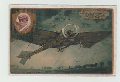 Frankreich, um 1909, Flugversuche mit Hubert Latham, ungebrauchte AK