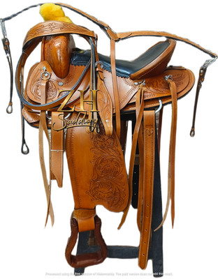 Western Leather Handmade Horse Saddle Barrel Racing Tooled Trail Tack Equestrian