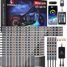 24PCS Motorcycle RGB LED Lights Kit with Brake Turn 24PCS, Multicolor