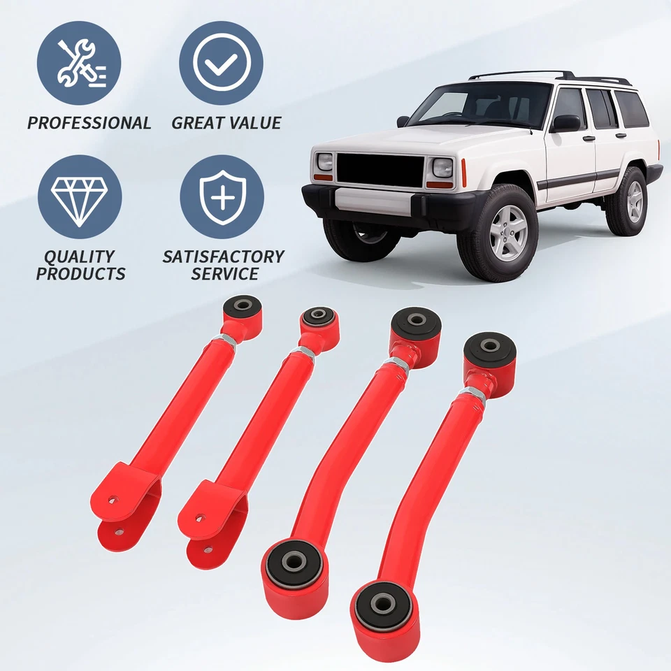 Brazos de control ajustables para elevación de 0"-8" para Jeep Cherokee XJ/Wrangler TJ 1984-06 Foto 3 de 4