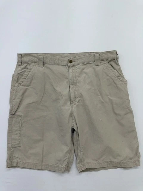 Carhartt Men Khaki Cargo Shorts Size 42 Original Fit Canvas Pockets