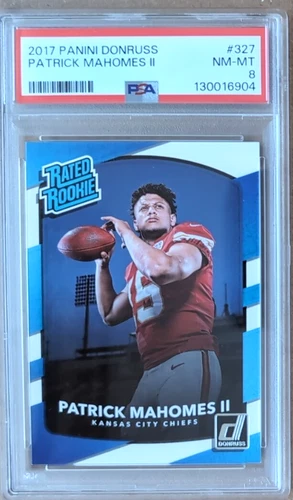 2017 Donruss #327 Patrick Mahomes II RR RC - PSA 8 NM-MT