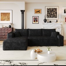 103" Boneless Couch Left Chaise L Shape Sectional Cloud Sofa Set for Living Room