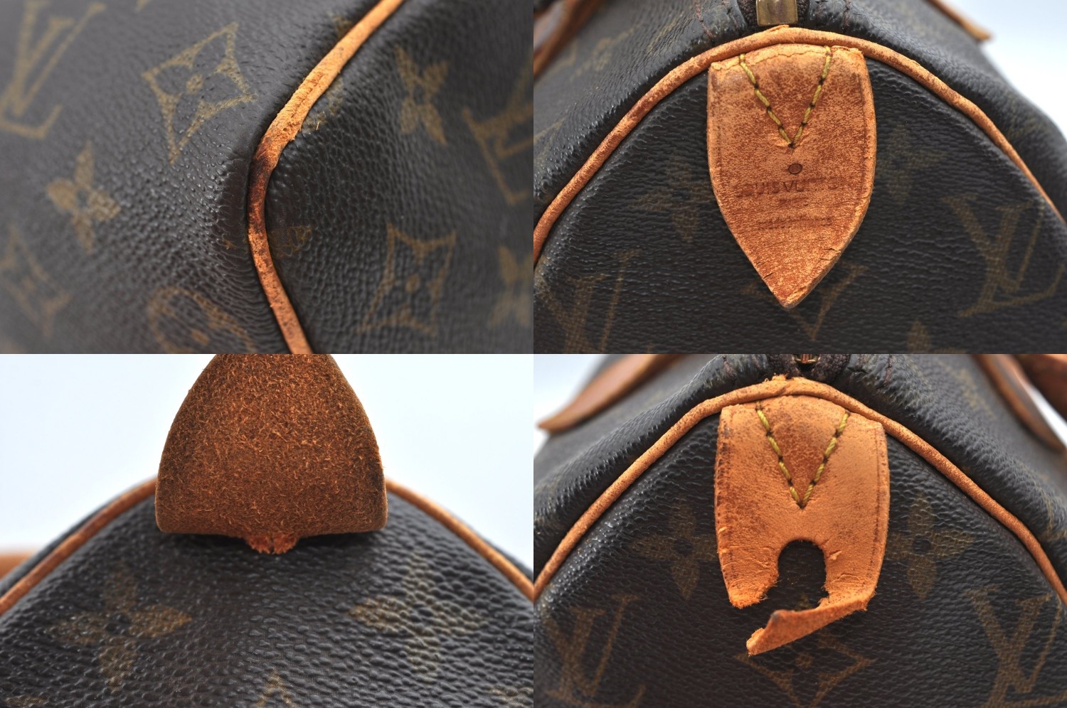 Authentic Louis Vuitton Monogram Speedy 25 Boston Hand Bag M41528 LV Junk 2232N