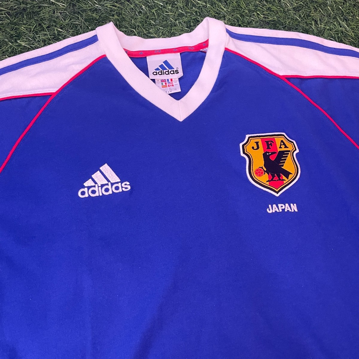 Japan 2001 Official Adidas V-Neck Jersey Shirt Kit - JPN XL / US L