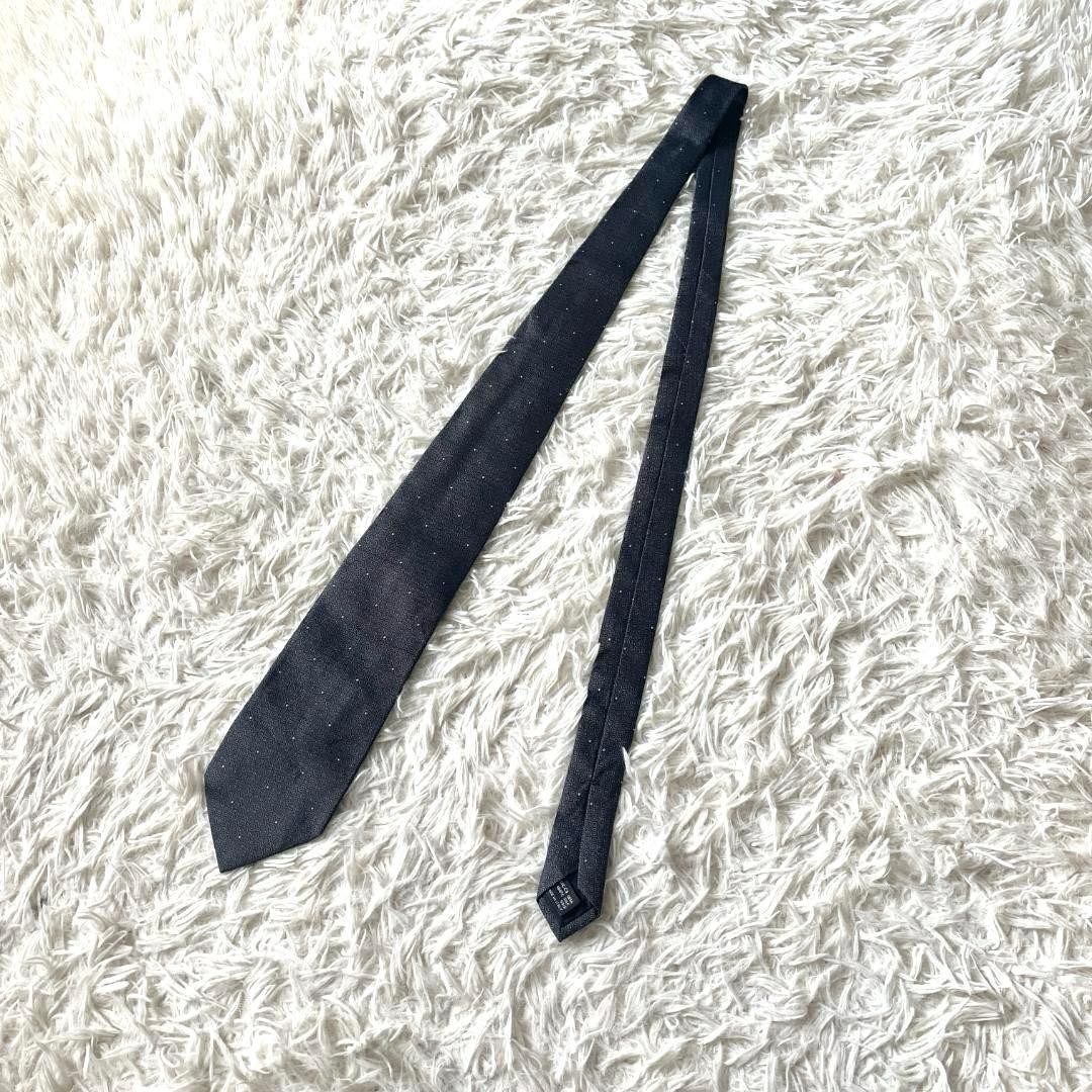 Gucci Necktie Tie 100% Silk Black Silver Polka Dot G 3.7 inches From Japan thumbnail 17