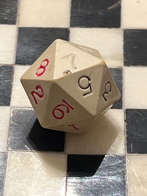 Older vintage Gamescience d20 0-9 twice off-white d&d rpg d20 dice 121524@