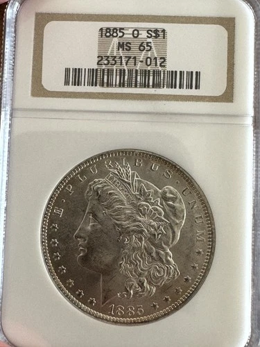 1885-O MORGAN SILVER DOLLAR NGC MS65